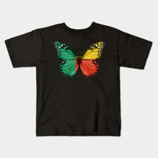 Beninese Flag  Butterfly - Gift for Beninese From Benin Kids T-Shirt